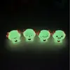 Paisagem miniatura cartoon animal rosa fofo que brilha no escuro decoração hexagonal para aquário chaveiro de carro pequeno ornamento
