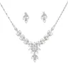TL285 Versão coreana da noiva Colar de gota de diamante brincos conjunto para noiva comércio exterior Fornecimento quente joias atacado