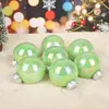Bolas Decorativas Navideñas Transparentes de Colores Huecas Transfronterizas Bolas Redondas Transparentes Sopladas al Vacío Adornos para Árbol de Navidad al por Mayor En caja