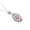 Venta al por mayor de fábrica Popular Colgante de Zafiro Rosa Natural Plata S925 Incrustado Piedra Principal 5*7 Joyería de Lujo Venta Directa de Fábrica