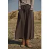 Atacado transfronteiriço outono e inverno nova saia feminina com bolso saia casual solta justa versátil saia longa Veludo Andy