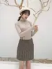 Camisa Básica para Mujer Otoño e Invierno Estilo Occidental 2021 Nuevo Terciopelo Negro Cuello Semi Alto Manga Larga Blanco Top Versátil