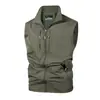 Colete Masculino para Exterior com Múltiplos Bolsos e Gola Alta, Colete Casual para Pesca e Fotografia, Jaqueta Colete de Secagem Rápida para Primavera e Outono 2326