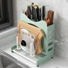 Suporte para Facas de Cozinha Multifuncional Prateleira de Armazenamento Doméstico Gaiola para Hashis Suporte Integrado Montado na Parede Desktop Tábua de Corte Tampa de Panela Suporte para Armazenamento de Facas