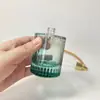 Estilo Lujo Ligero 50ml Rayas Verticales Cilíndrica Bolsa de Aire Botella Spray de Perfume Vidrio Verde Degradado Botella de Perfume Vacía Etiqueta Logotipo
