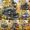 Árbol de Navidad Acrílico Coche Avión Dijes Creativo Acrílico Navidad Colgante Decoración