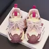 Sapatos casuais para meninas, tênis estilo pai para primavera e outono, tênis de corrida, cabedal em malha dupla, tênis esportivos leves, sapatos para meninas, sapatos para estudantes