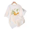Camiseta de Manga Corta de Algodón Puro para Mujer Verano 2025 Nueva Moda Suelta Adelgazante Camiseta Diseño con Sentido Nicho Top para el Cabello