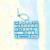 Teclado de dibujos animados lindo de 26 teclas, juguete para aliviar el estrés, colgante de llavero decorativo, venta al por mayor