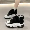 2026 Primavera/Verão Novo Moda Casual de Malha para Comércio Exterior Moda Versátil Sapatos Brancos Sola Plataforma Sapatos Únicos Transfronteiriço
