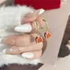 Brincos de Pérola Flocada com Laço Novo em Prata 925 Estilo Hong Kong Luxo Acessível Design Geométrico Elegante Brincos com Estampa de Leopardo para Mulheres