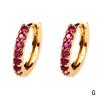 Suministro transfronterizo de elegantes pendientes circulares chapados en oro de 18 quilates con circonitas multicolores de estilo europeo y americano, pendientes de moda al por mayor.