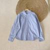 Camisa Simples Bordada Estilo Coreano para Mulheres, Solta Casual Versátil Top Jaqueta