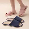 Chinelos de Linho para Mulheres, Primavera e Outono, Solado Macio Antiderrapante para Interior, Respiráveis, Absorventes de Suor, Chinelos Confortáveis para Casais, Primavera e Verão Masculinos