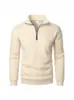 Moletom casual com meio zíper e gola alta, transfronteiriço, moderno, estiloso, simples, para o dia a dia, folgado, plus size, pulôver masculino de fleece