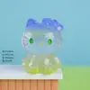 Nova decoração de artesanato de resina de gato facetado com gradiente de cristal fofo translúcido, brinquedo figurine criativo moderno, ornamento de mesa