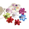 B Flor de Orquídea Cymbidium Artificial Cabeza de Orquídea Tailandesa Materiales DIY Adorno para Cabeza de Boda Hecho a Mano Corona Accesorios Decoración para Sombrero Zapato Flor