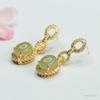 Brincos de Jade Hetian Natural Guan Yu Brincos de Jade Água Clara Fábrica de Joias Atacado Dropshipping S4051705L