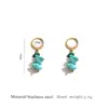 Nuevos Pendientes de Acero Inoxidable Estilo Chino Piedra Natural Ojo de Tigre Ganchos para Orejas para Mujer Pendientes de Gama Alta Joyería Joyería Versátil Venta al por Mayor