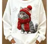 Nueva sudadera de franela para mujer con estampado digital 3D navideño, sitio web independiente transfronterizo Amazon, otoño/invierno 2026