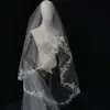 Véu de Noiva Véu de Casamento Estilo Igreja Com Barbatanas Renda Novo Mais Vendido Dupla Camada 3m Extra Longo Véu de Casamento