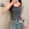 Tirantes Ropa Exterior de Verano para Mujer Celebrante de Internet Hyun Estilo Elegante Sin Mangas Tejido de Punto Chaleco Pequeño Sexy Ropa Exterior Top Corto a la Moda