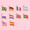 Accesorios DIY de Aleación Esmaltada con Bandera Mundial Transfronteriza Llavero Colgante para Equipaje Decoración Accesorios Decorativos Hechos a Mano