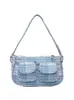 Bolsa Xadrez Atacado, Bolsa Transversal Fashion e Fofa 2025 Nova Primavera Fresca Estilo College Pequena Quadrada de Ombro