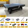Mesa de Billar Cuatro en Uno, Multifuncional, Automática, Para Uso Doméstico, Interior, Tipo Estándar, Mesa de Tenis de Mesa Estilo Americano para Adultos, Dos en Uno