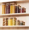 Frasco de Almacenamiento Personalizado con Cuchara, Frasco de Bambú Cuadrado con Tapa, Frasco para Granos de Cocina, Dulces, Té, Frasco Sellado para el Hogar