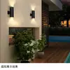 Lámpara de Pared Redonda LED para Exteriores Simple Creativa Impermeable para Patio Pasillo Doble Cabezal Emisor de Luz Lámpara de Pared