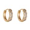 Estilo europeu e americano novo ouro 14K fivela orelha banhada a ouro cor retendo moda brincos embutidos de zircão orelha fábrica em estoque fornecimento direto