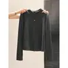 Cardigan T-shirt Térmico de Inverno com Zíper Duplo e Manga Longa para Mulheres, Gola Meia-Alta, Estilo Funcional, Ajuste na Cintura, Jaqueta Top Versátil para o Dia a Dia