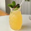 Copo de Vidro Criativo de Abacaxi Copo para Suco de Restaurante Copo para Bebida Gelada Copo para Água com Gás Brilhante Estilo ins Copo de Água de Camada Única Estilo ins