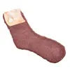 Calcetines de Color Caramelo Medio Terciopelo para Mujer Calcetines Cálidos de Color Sólido Calcetines de Felpa para el Suelo Calcetines para Dormir Calcetines de Coral Fleece de Tubo Medio