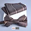 Gravata Borboleta, Lenço Quadrado de Flores, Terno de 2 Peças, Jacquard Novo Estilo, Roupa Formal Masculina, Moda, Casual, Negócios, Executivo, Noivo, Casamento