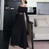 Conjunto de Mujer de Malla Patchwork de un Hombro + Falda Plisada de Cintura Alta, Nuevo Estilo Primavera y Otoño, Estilo Socialité, Transfronterizo
