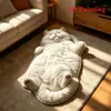 Alfombra de Piso con Patrón de Gato Visual 3D Transfronteriza de Imitación Cachemir para Decoración de Balcón en Casa, Alfombra de Piso Gruesa de Felpa Amigable con la Piel para Sala de Estar