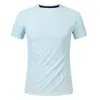 Camisa Casual Esportiva de Manga Curta Masculina de Seda de Gelo Respirável de Secagem Rápida Cor Sólida para Verão Transfronteiriço Europeu e Americano com Sensação de Gelo
