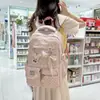 Mochila estilo japonés para chicas con compartimentos transparentes, gran capacidad, linda y ligera, mochila casual de viaje para niñas