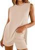 Popular Conjunto de Suéter Tejido Transfronterizo Verano para Mujer Europeo y Americano Suéter Tejido Holgado Sin Mangas Suéter Casual Conjunto de Dos Piezas para Mujer