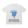 High Street Europeo y Americano Marca de Moda RHUDE Atardecer Cara Redonda de Corazón Impresión de Letras Nuevas Oversize Holgada Camiseta de Manga Corta