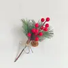 Fábrica de Origem Frutas Vermelhas de Natal Galhos de Pinheiro Flores Artificiais Frutas Pinhas Decorações Laço de Barbante Galhos de Pinheiro