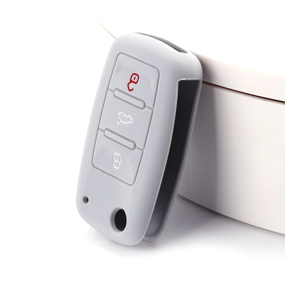 大众斯柯达折叠3键镂空车标右上指示灯孔