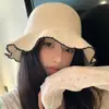 Sombrero de Pescador Versátil Tejido de Encaje Estilo Japonés para Viajes de Verano, Sombrero de Sol Pequeño Transpirable, Sombrero de Protección Solar, Sombrero de Pescador