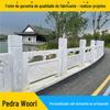 Cerca de pedra de mármore branco, cerca de pedra esculpida, local panorâmico ao ar livre, cerca de pedra em relevo de bluestone, fabricante de cercas