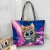 Bolso de Hombro Nuevo Estampado, Bolso de Lona para Mujer de Mano, Bolso Tote Estilo Coreano de Gran Capacidad, Bolso Artístico para Estudiante