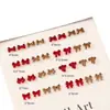 Mini Laço Joia para Nail Art Nova Cor Transparente Vermelho Ancola Borboleta Gravata Borboleta Resina Mista Decoração de Unha