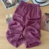 Pantalones de Lino de Pierna Ancha para Mujer 2026 Nuevo Verano Sencillos Cómodos Tallas Grandes Pantalones de Algodón y Lino Seda de Hielo Transpirables Pantalones Casuales