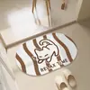 Alfombrilla absorbente de tierra de diatomeas dura de dibujos animados personalizada, alfombrilla de pie de secado rápido para baño, alfombrilla de pie antideslizante para entrada de baño y inodoro